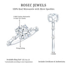 Rosec Jewels-3 Carat IGI Certified Lab Grown Diamond Cushion Cut Engagement Ring for Women
