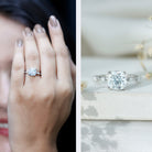 Rosec Jewels-3 Carat IGI Certified Lab Grown Diamond Cushion Cut Engagement Ring for Women
