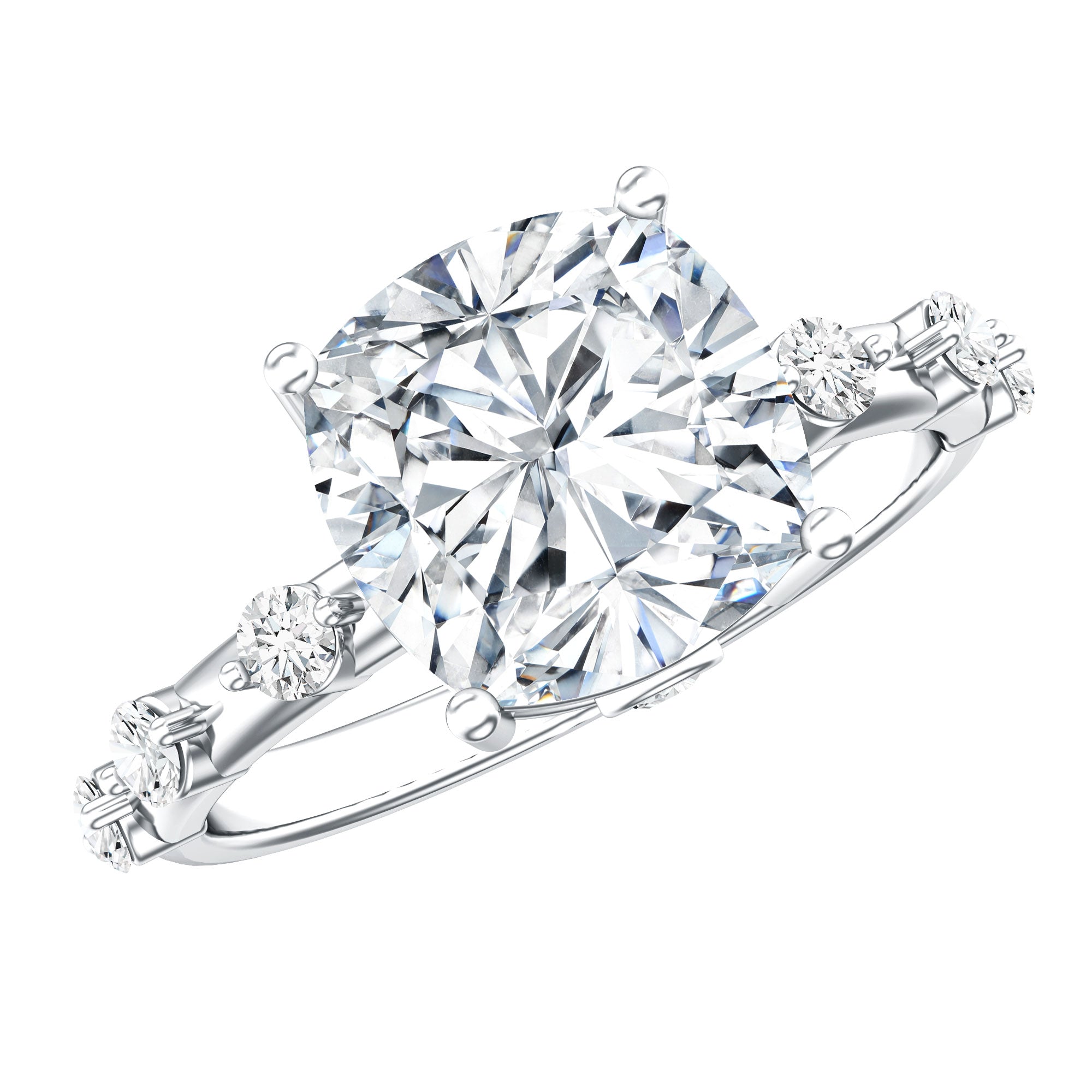 Rosec Jewels-Lab Grown 4 Carat Round Diamond Solitaire Engagement Ring with IGI Certificate