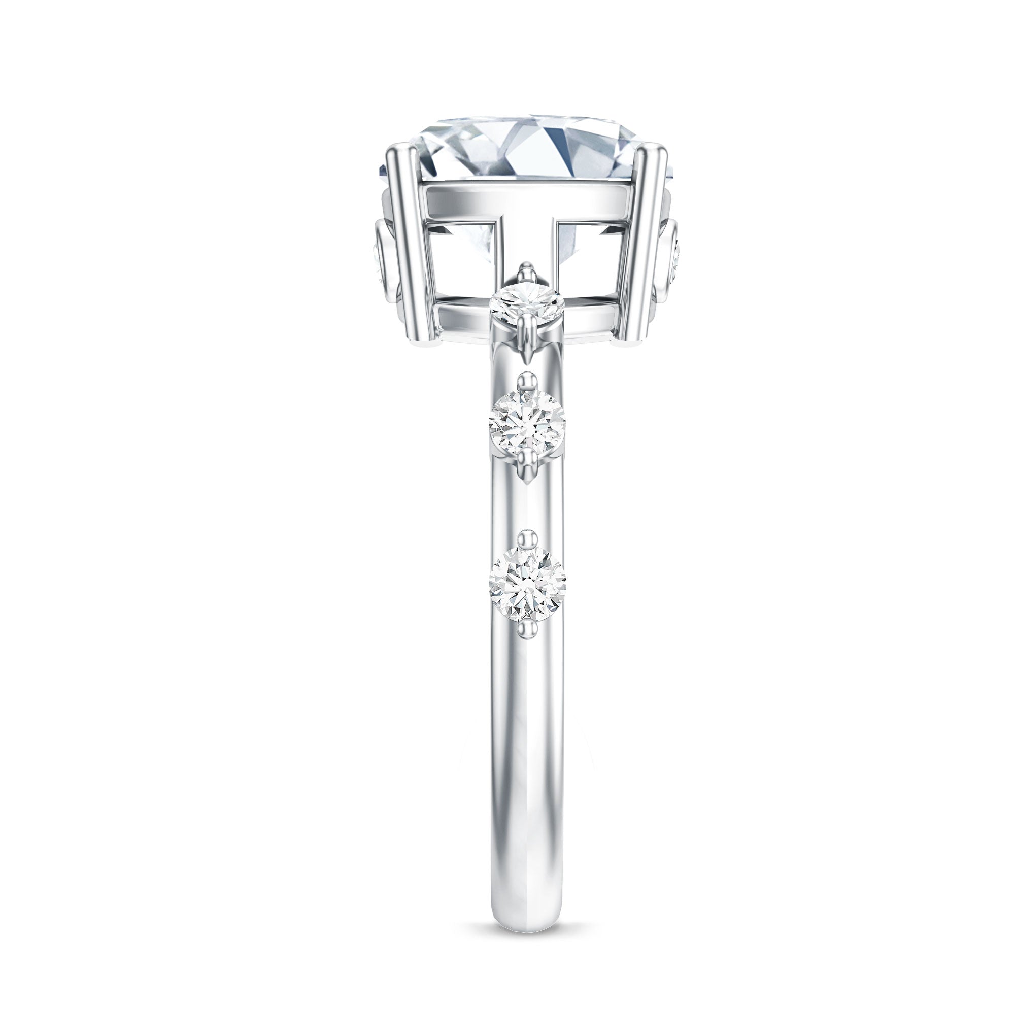 Rosec Jewels-Lab Grown 4 Carat Round Diamond Solitaire Engagement Ring with IGI Certificate