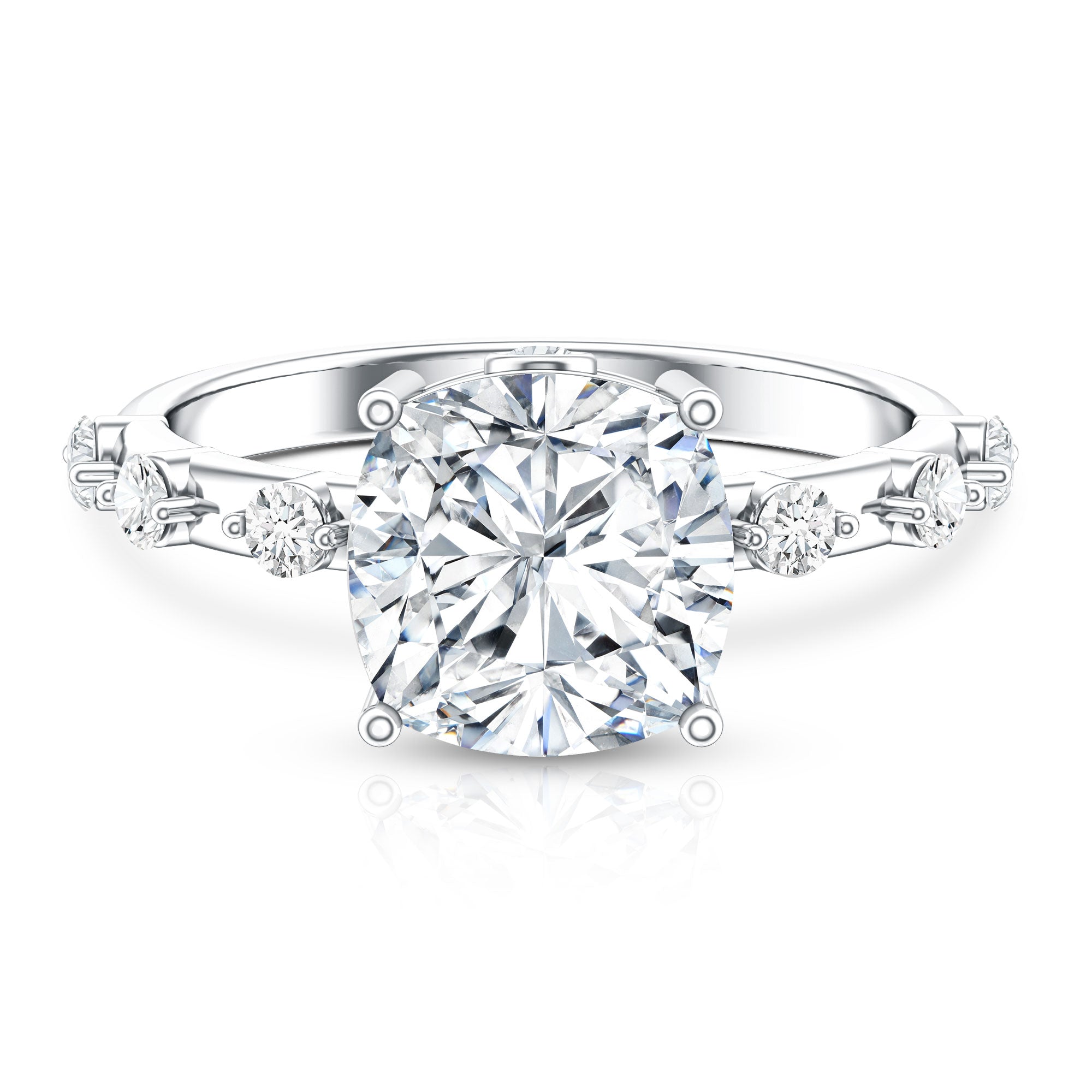 Rosec Jewels-Lab Grown 4 Carat Round Diamond Solitaire Engagement Ring with IGI Certificate