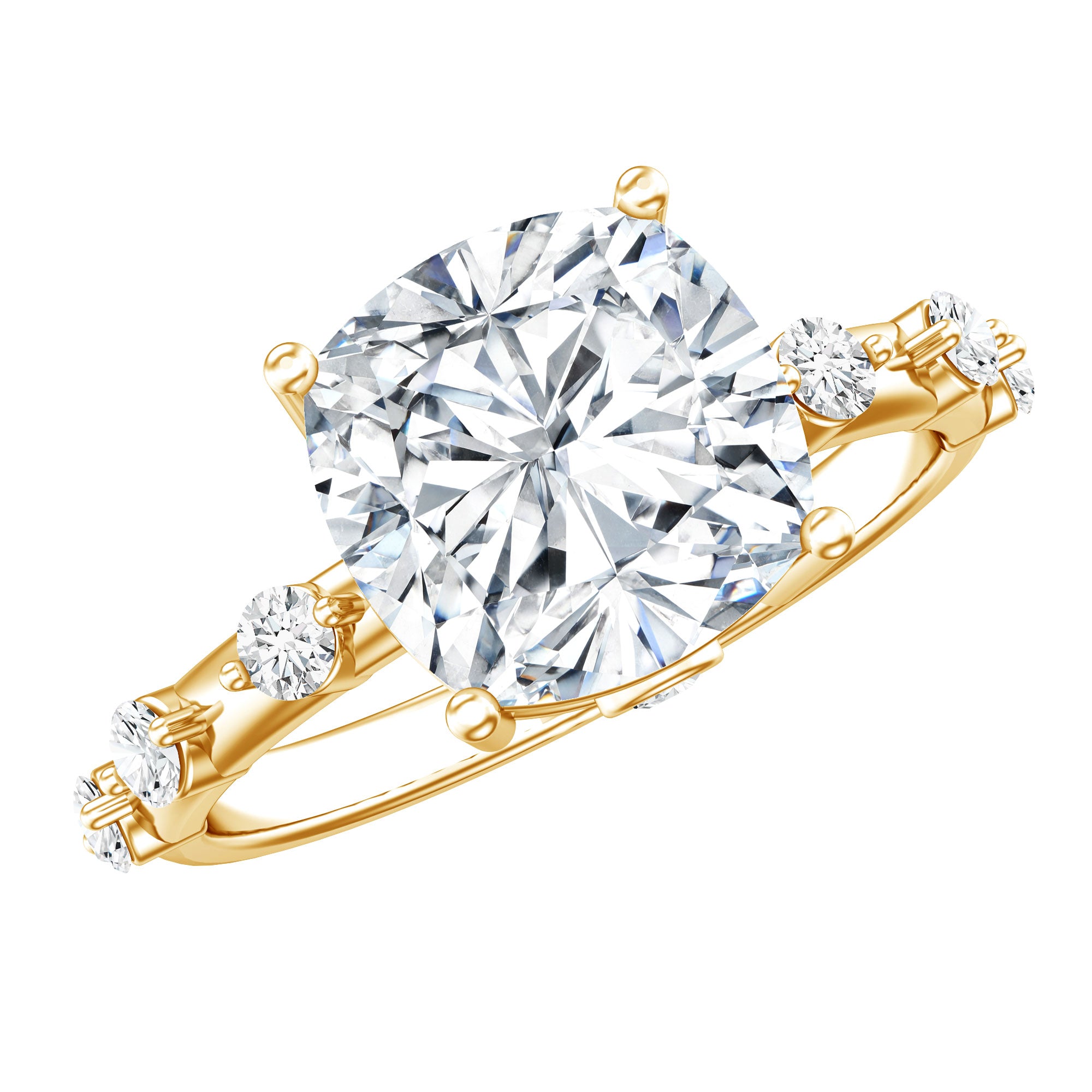 Lab Grown 4 Carat Round Diamond Solitaire Engagement Ring with IGI Certificate Lab - ( E-VS1 ) - Rosec Jewels