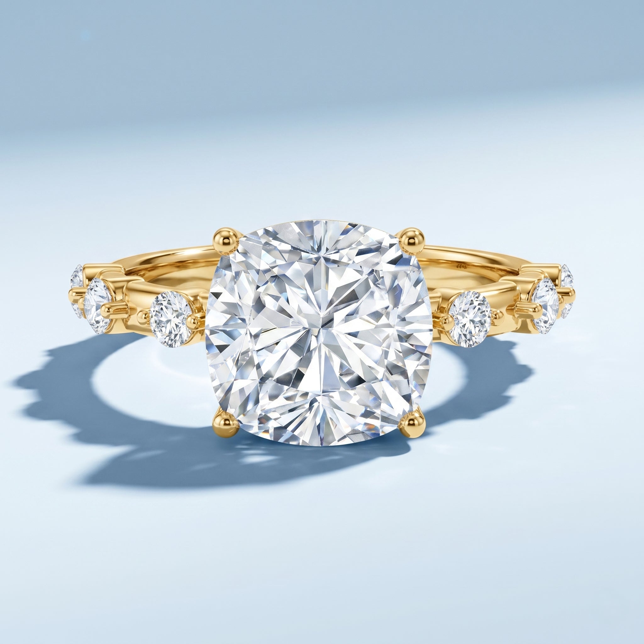 Lab Grown 4 Carat Round Diamond Solitaire Engagement Ring with IGI Certificate Lab - ( E-VS1 ) - Rosec Jewels
