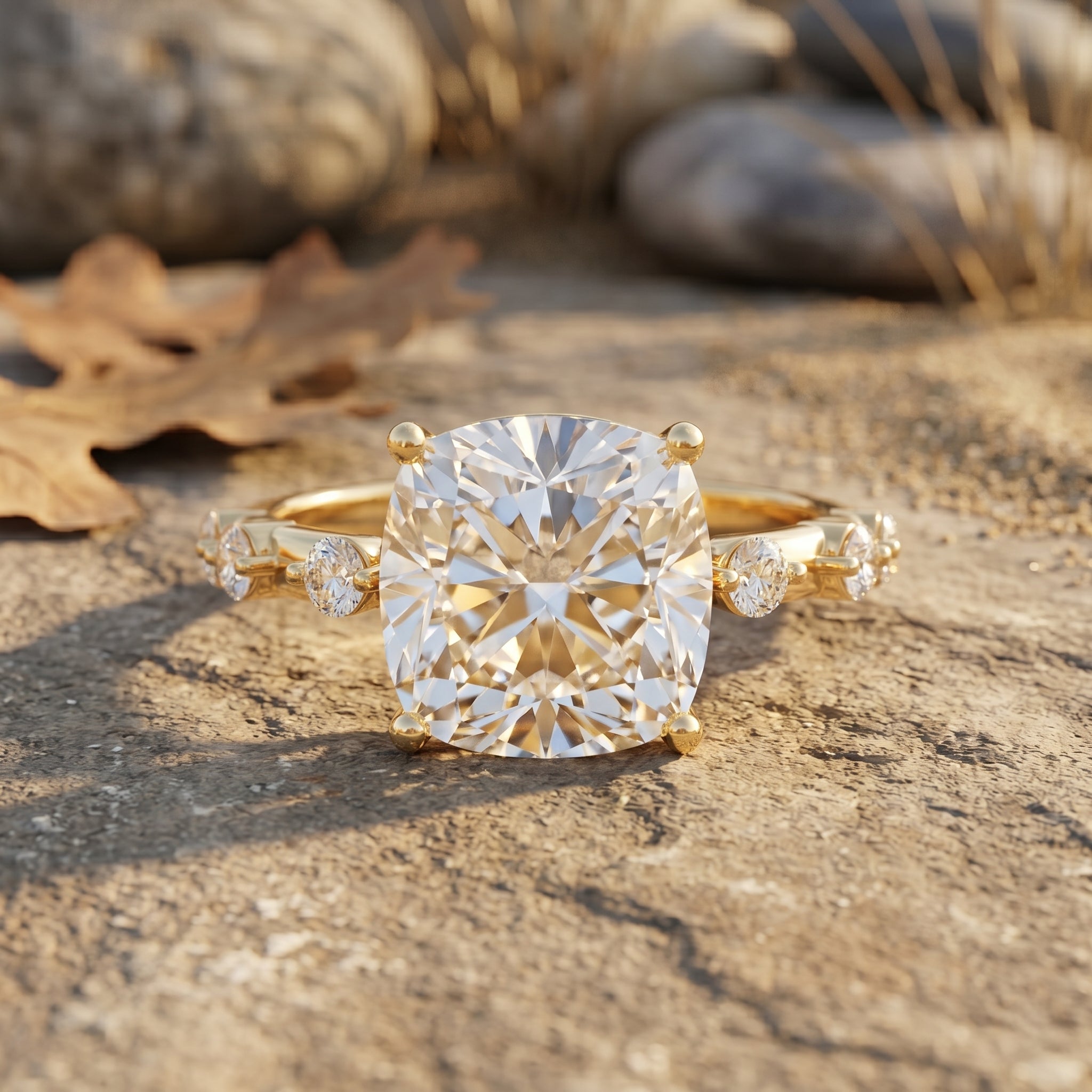 Lab Grown 4 Carat Round Diamond Solitaire Engagement Ring with IGI Certificate Lab - ( E-VS1 ) - Rosec Jewels