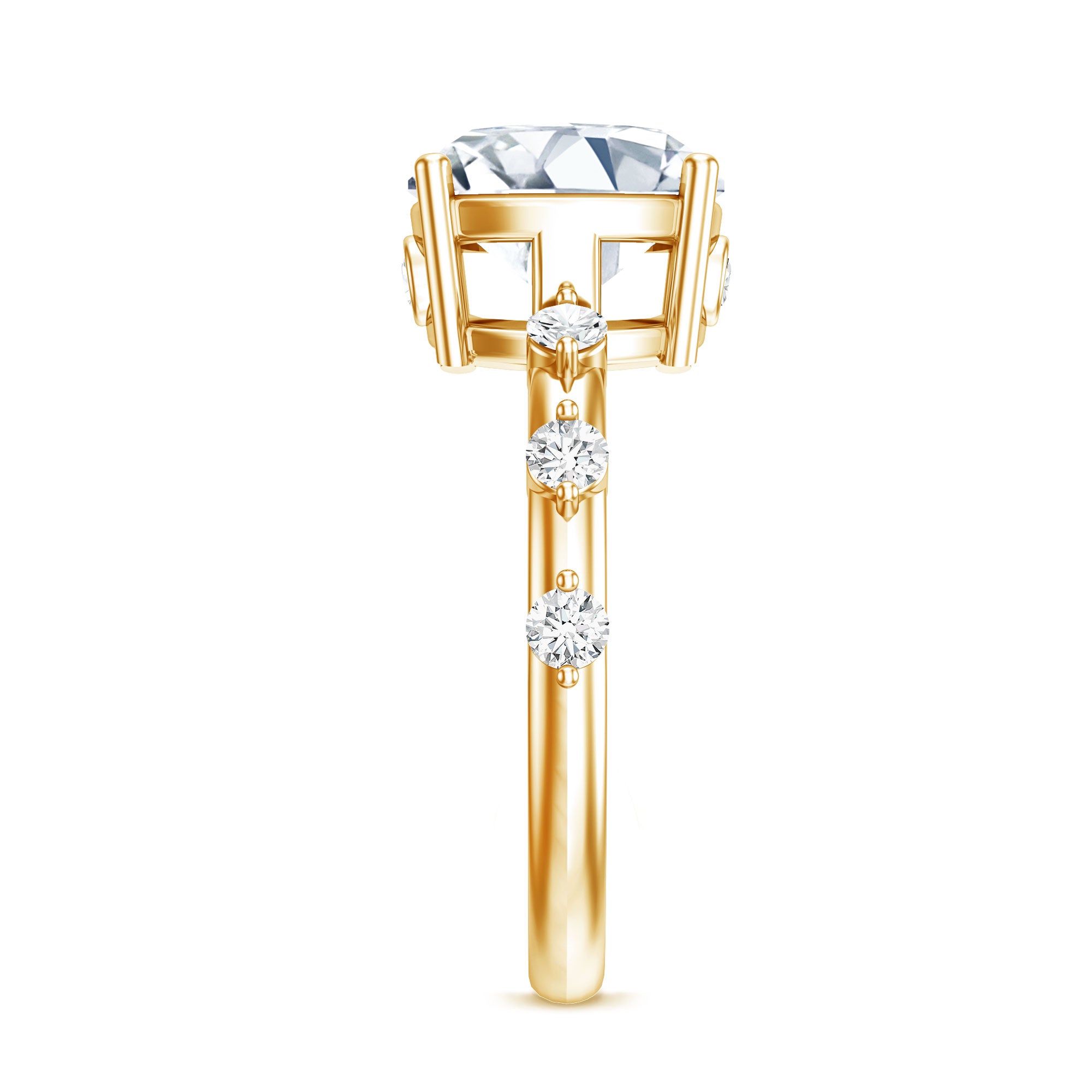 Rosec Jewels-Lab Grown 4 Carat Round Diamond Solitaire Engagement Ring with IGI Certificate