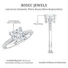 IGI Verified Lab Grown Diamond 3 Carat Princess Cut Engagement Ring Lab - ( E-VS1 ) - Rosec Jewels