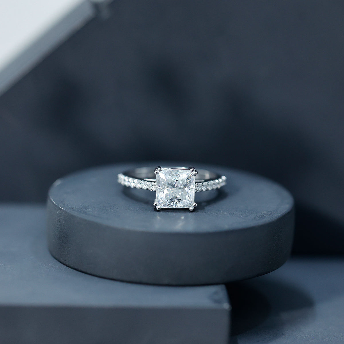 Rosec Jewels-2 Carat Lab Grown Diamond Princess Cut Engagement Ring IGI Certified