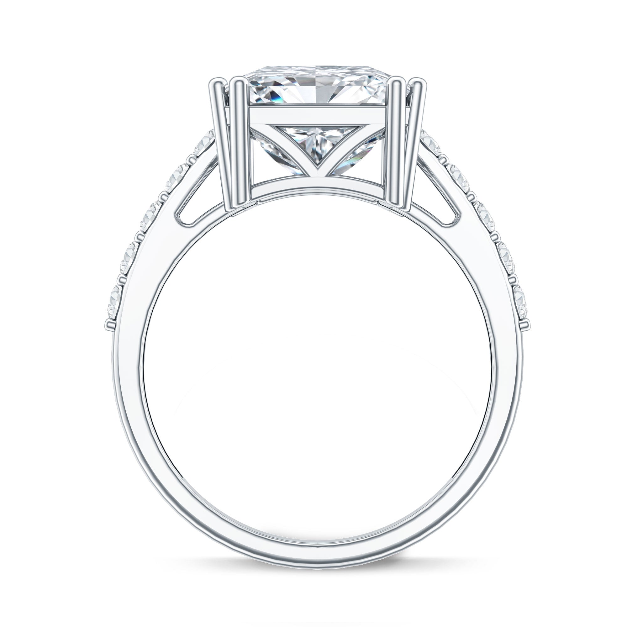 Rosec Jewels-IGI Certified 4 Carat Princess Cut Lab Grown Diamond Solitaire Engagement Ring