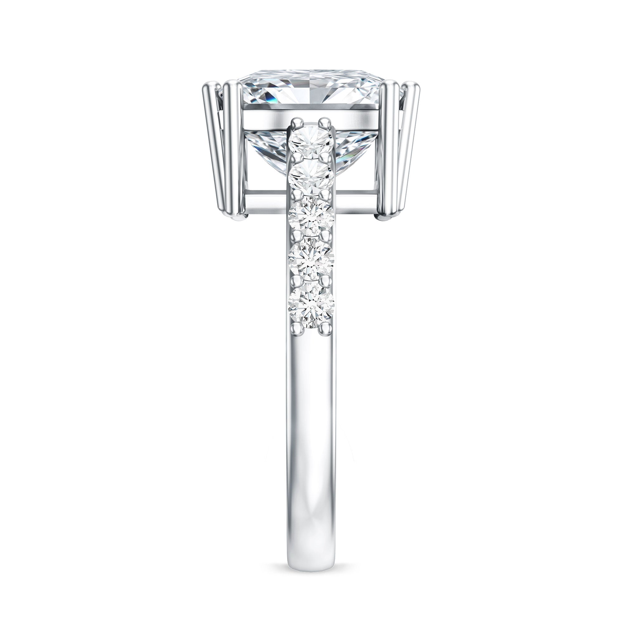 Rosec Jewels-IGI Certified 4 Carat Princess Cut Lab Grown Diamond Solitaire Engagement Ring