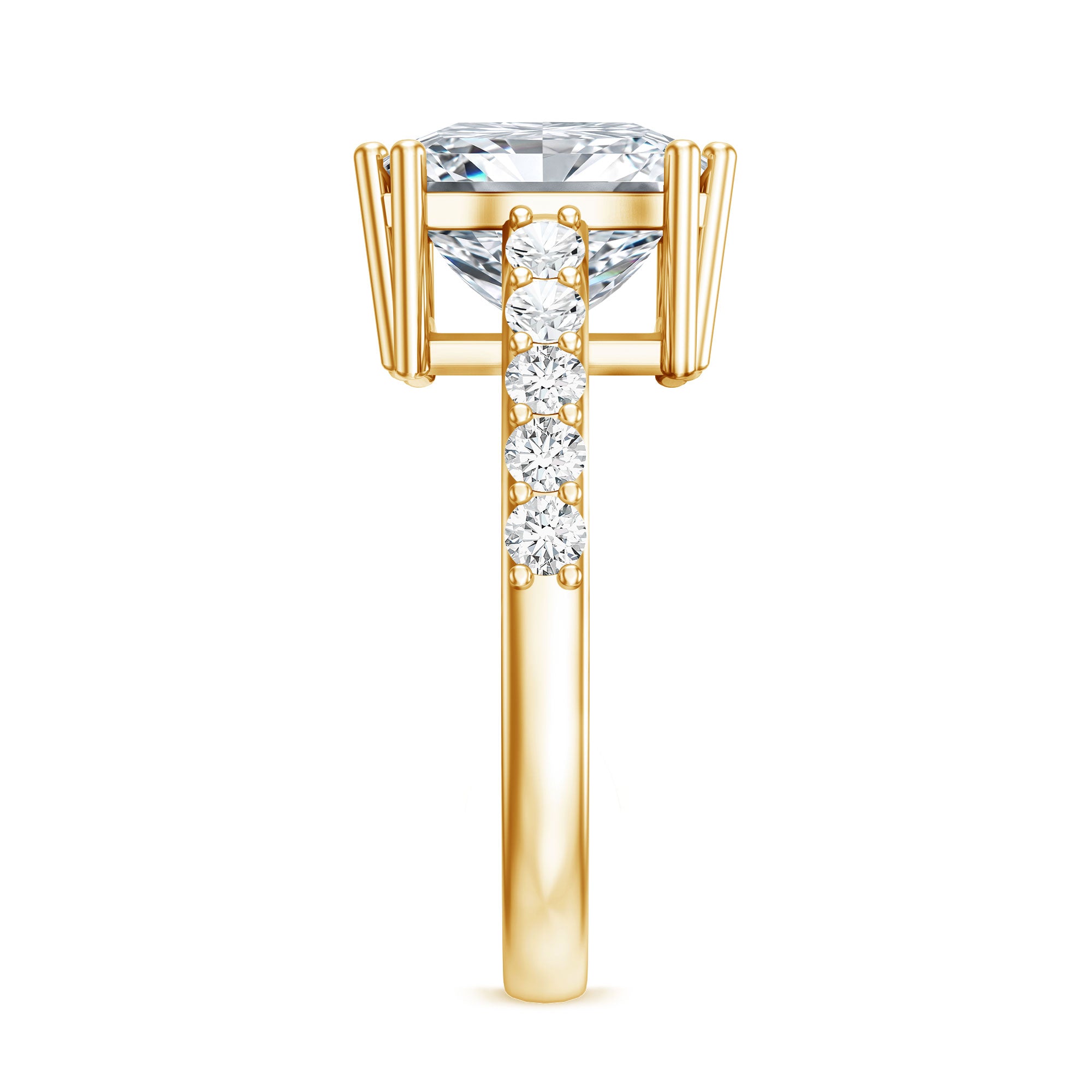 Rosec Jewels-IGI Certified 4 Carat Princess Cut Lab Grown Diamond Solitaire Engagement Ring