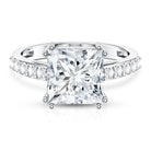 IGI Certified Princess Cut Lab Grown Diamond 5 Carat Engagement Ring with Side Stones Lab - ( E-VS1 ) - Rosec Jewels