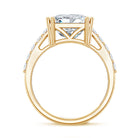 IGI Certified Princess Cut Lab Grown Diamond 5 Carat Engagement Ring with Side Stones Lab - ( E-VS1 ) - Rosec Jewels