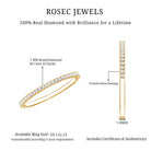 Certified Diamond Half Eternity Ring in Pave Setting Natural - ( HI-SI ) - Rosec Jewels
