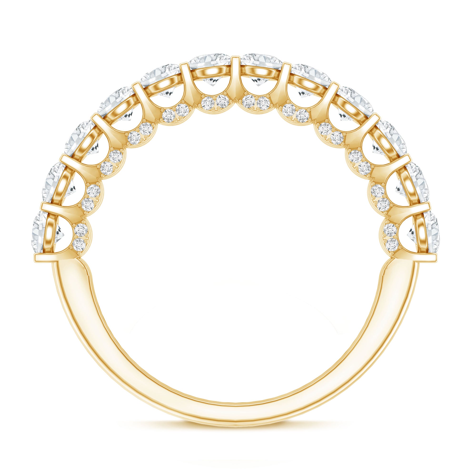 Lab Grown Diamond Half Eternity Wedding Band for Women Lab - ( EF-VS ) - Rosec Jewels