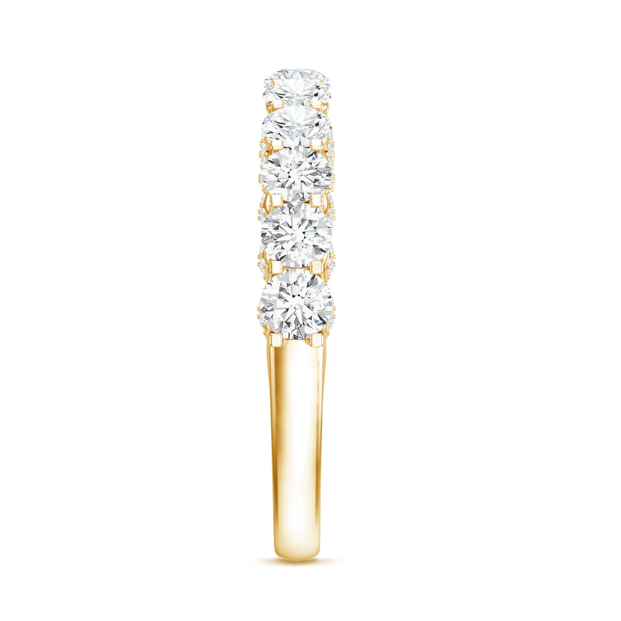 Lab Grown Diamond Half Eternity Wedding Band for Women Lab - ( EF-VS ) - Rosec Jewels