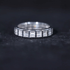 3 CT Cubic Zirconia Two Row Eternity Wedding Band Ring AAAA - Rosec Jewels