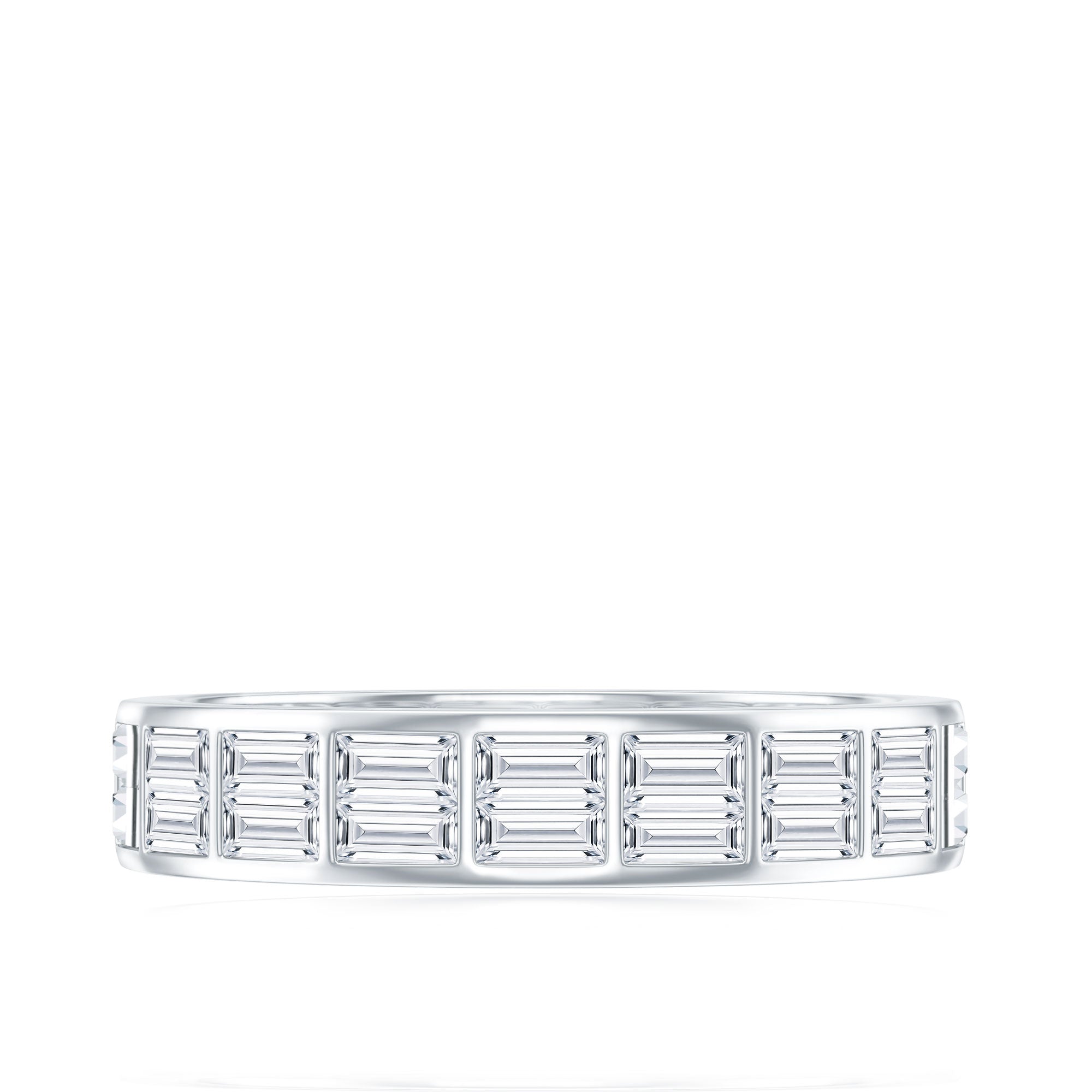 3 CT Cubic Zirconia Two Row Eternity Wedding Band Ring AAAA - Rosec Jewels