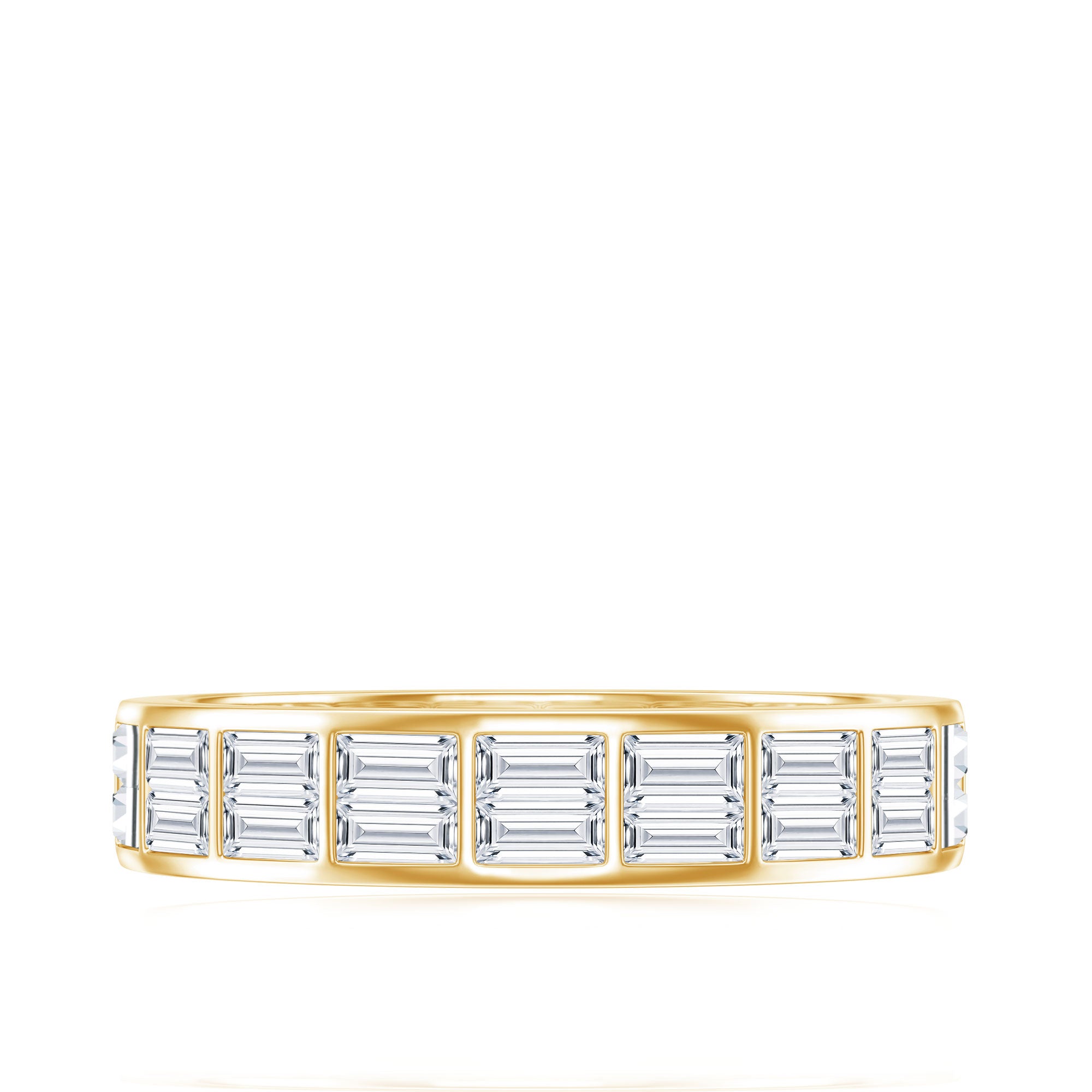 3 CT Cubic Zirconia Two Row Eternity Wedding Band Ring AAAA - Rosec Jewels