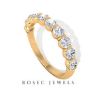 Natural Diamond Half Eternity Ring in Bar Setting Natural - ( HI-SI ) - Rosec Jewels