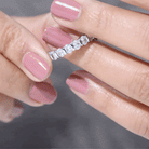 Rosec Jewels-Oval Shaped Cubic Zirconia Half Eternity Band Ring with Certificate