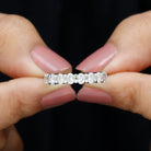 Rosec Jewels-Oval Shaped Cubic Zirconia Half Eternity Band Ring with Certificate