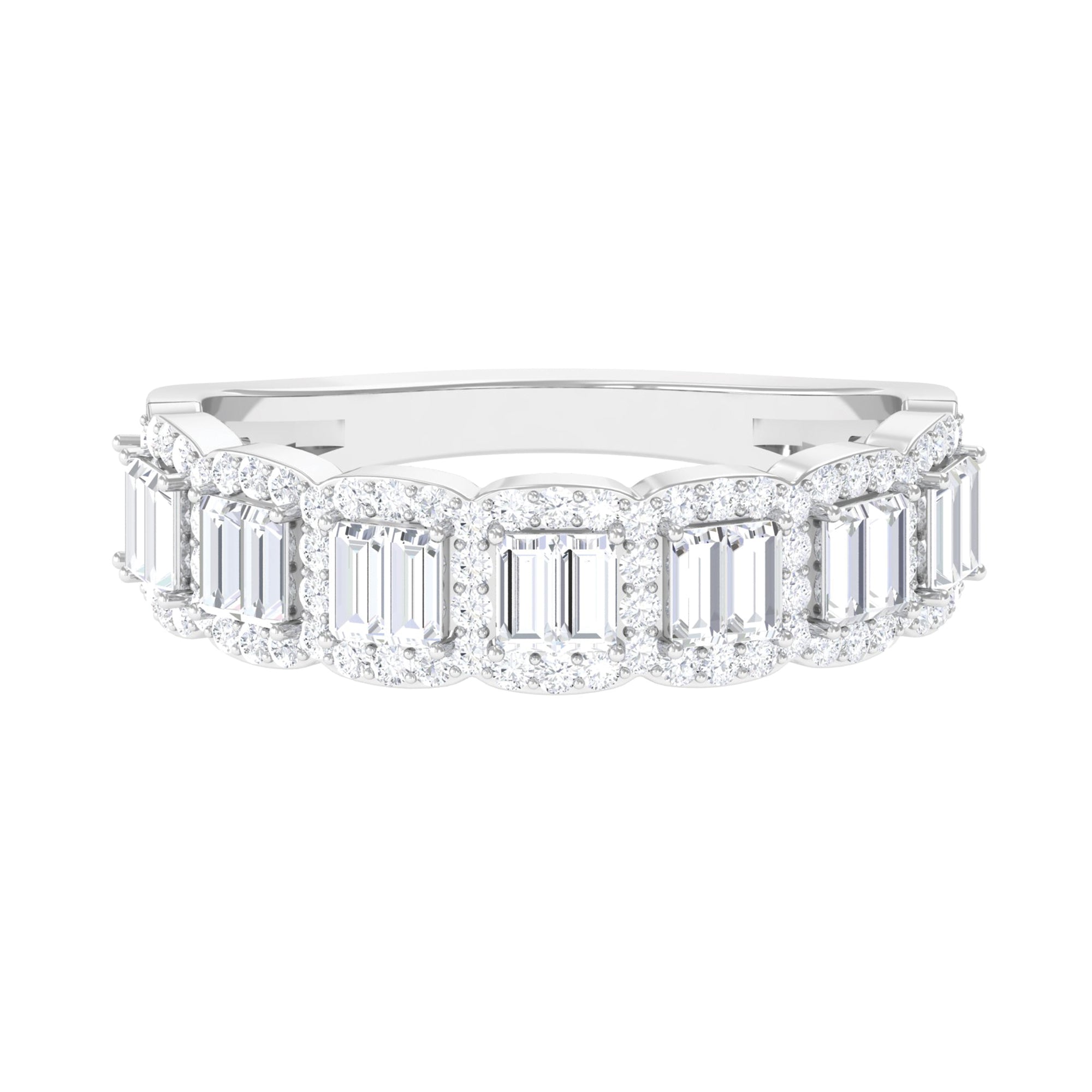 3.75 CT Round and Baguette Cut Zircon Full Eternity Ring Zircon - ( AAAA ) - Quality - Rosec Jewels