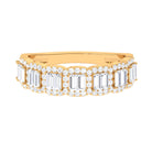 Designer Cubic Zirconia Semi Eternity Band Ring AAAA - Rosec Jewels