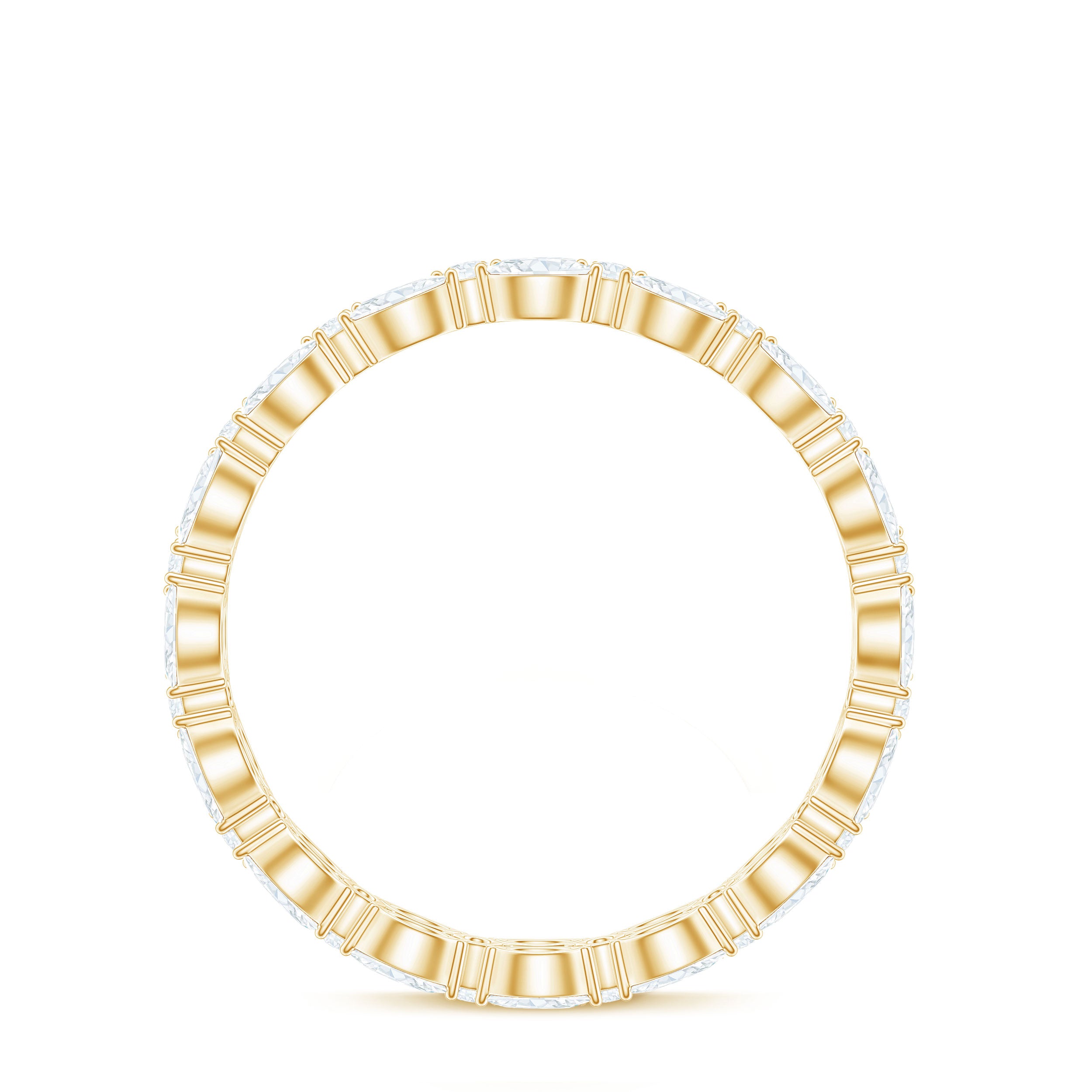 1.25 CT Marquise and Round Cut Zircon Full Eternity Ring AAAA - Rosec Jewels