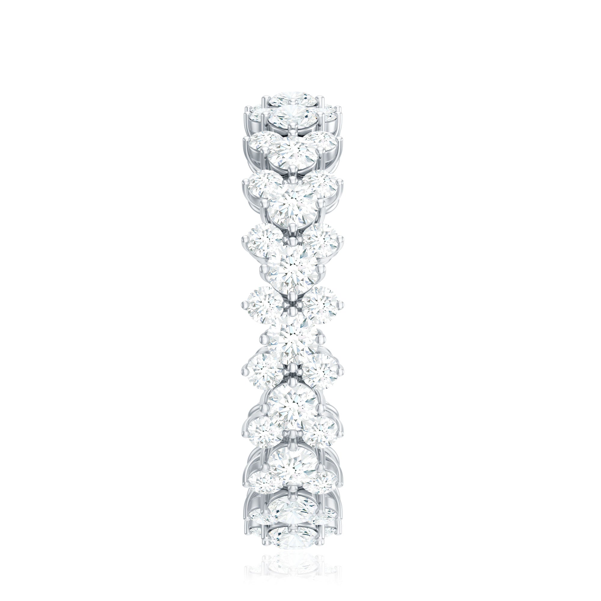 3.5 CT Zircon Cluster Eternity Ring in Prong Setting AAAA - Rosec Jewels