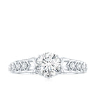 Round Cut Certified Moissanite Art Deco Engagement Ring D-VS1 - Rosec Jewels