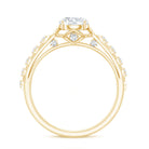 Round Cut Certified Moissanite Art Deco Engagement Ring D-VS1 - Rosec Jewels