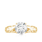 7 MM Solitaire Moissanite Engagement Ring with Filigree Band D-VS1 - Rosec Jewels