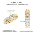 Certified Moissanite Statement Wedding Band for Women D-VS1 - Rosec Jewels