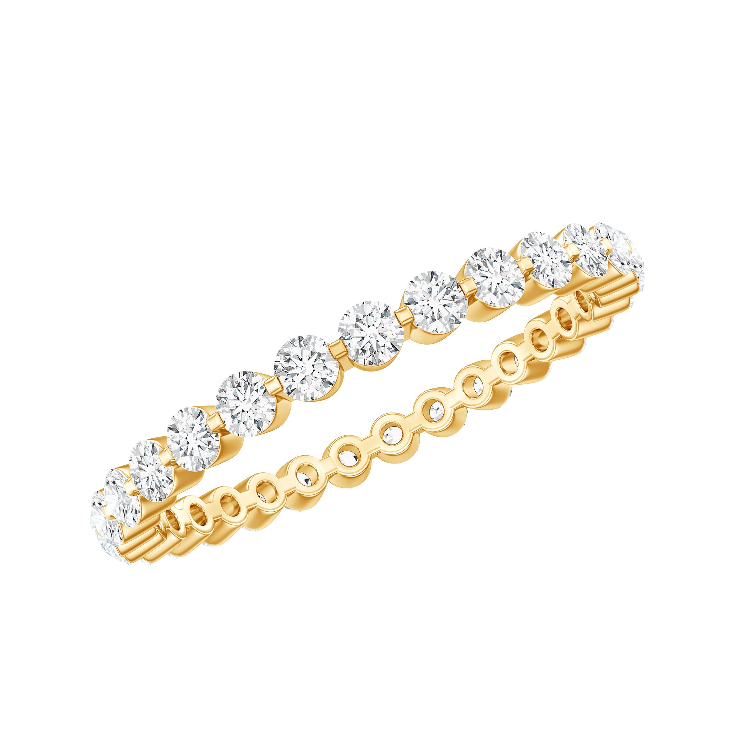 Round Cut Moissanite Full Eternity Band Ring D-VS1 - Rosec Jewels