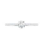 Certified 5 MM Round Moissanite Solitaire Promise Ring D-VS1 - Rosec Jewels