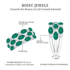 Oval Cut Lab Grown Emerald Statement Wedding Band with Diamond AAAA - Rosec Jewels