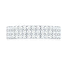 Three Row Moissanite Half Eternity Band Ring D-VS1 - Rosec Jewels