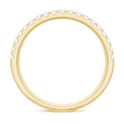 Three Row Moissanite Half Eternity Band Ring D-VS1 - Rosec Jewels