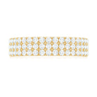 Three Row Moissanite Half Eternity Band Ring D-VS1 - Rosec Jewels