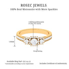 Vintage Style Moissanite 3 Stone Engagement Ring Moissanite - ( D-VS1 ) - Color and Clarity - Rosec Jewels