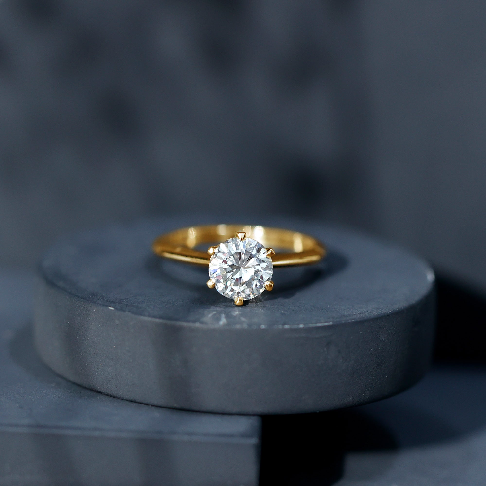 Brilliant Cut Solitaire Moissanite 2 CT Engagement Ring with Certificate D-VS1 - Rosec Jewels