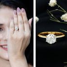 Brilliant Cut Solitaire Moissanite 2 CT Engagement Ring with Certificate D-VS1 - Rosec Jewels