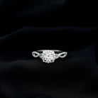 Certified Moissanite Halo Engagement Ring with Criss Cross Shank D-VS1 - Rosec Jewels