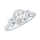 Certified 1 Carat Moissanite Floral Engagement Ring for Women D-VS1 - Rosec Jewels