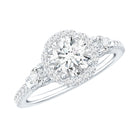Moissanite Halo Engagement Ring for Her with Certificate D-VS1 - Rosec Jewels