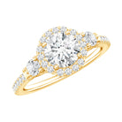Moissanite Halo Engagement Ring for Her with Certificate D-VS1 - Rosec Jewels