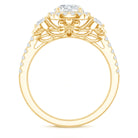Moissanite Halo Engagement Ring for Her with Certificate D-VS1 - Rosec Jewels