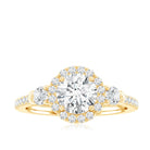 Moissanite Halo Engagement Ring for Her with Certificate D-VS1 - Rosec Jewels