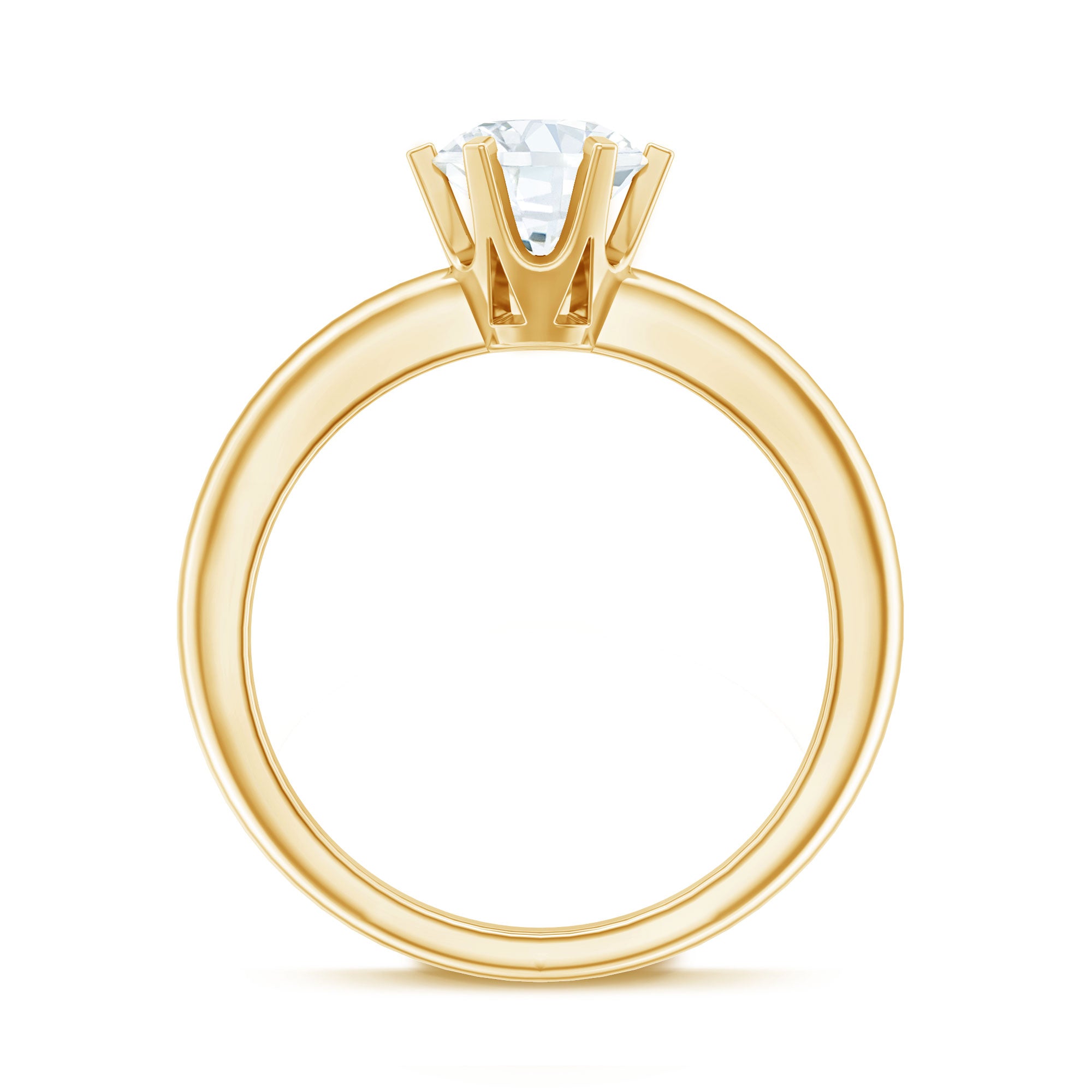 Certified 1 CT Moissanite Round Solitaire Engagement Ring D-VS1 - Rosec Jewels