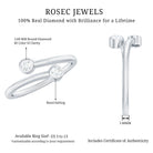 Natural Diamond 2 Stone Promise Ring in Wrap Style Natural - ( HI-SI ) - Rosec Jewels